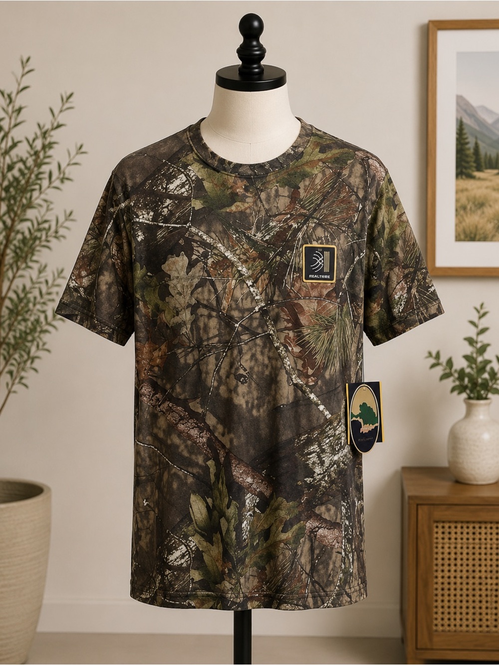 Mossy Oak Camouflage Crew Neck Rollingwood Scent Control Shirt Medium